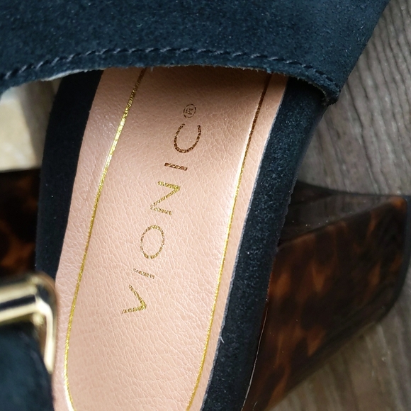 Vionic Perk Lacey Suede and Tortoise Bootie with Concealed Orthotic Support - Picture 3 of 12